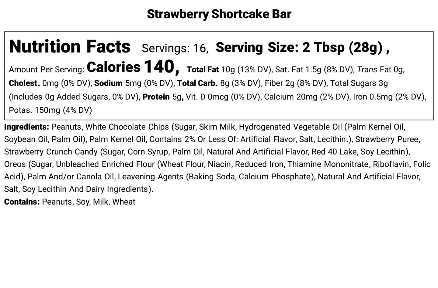 Strawberry Shortcake Bar