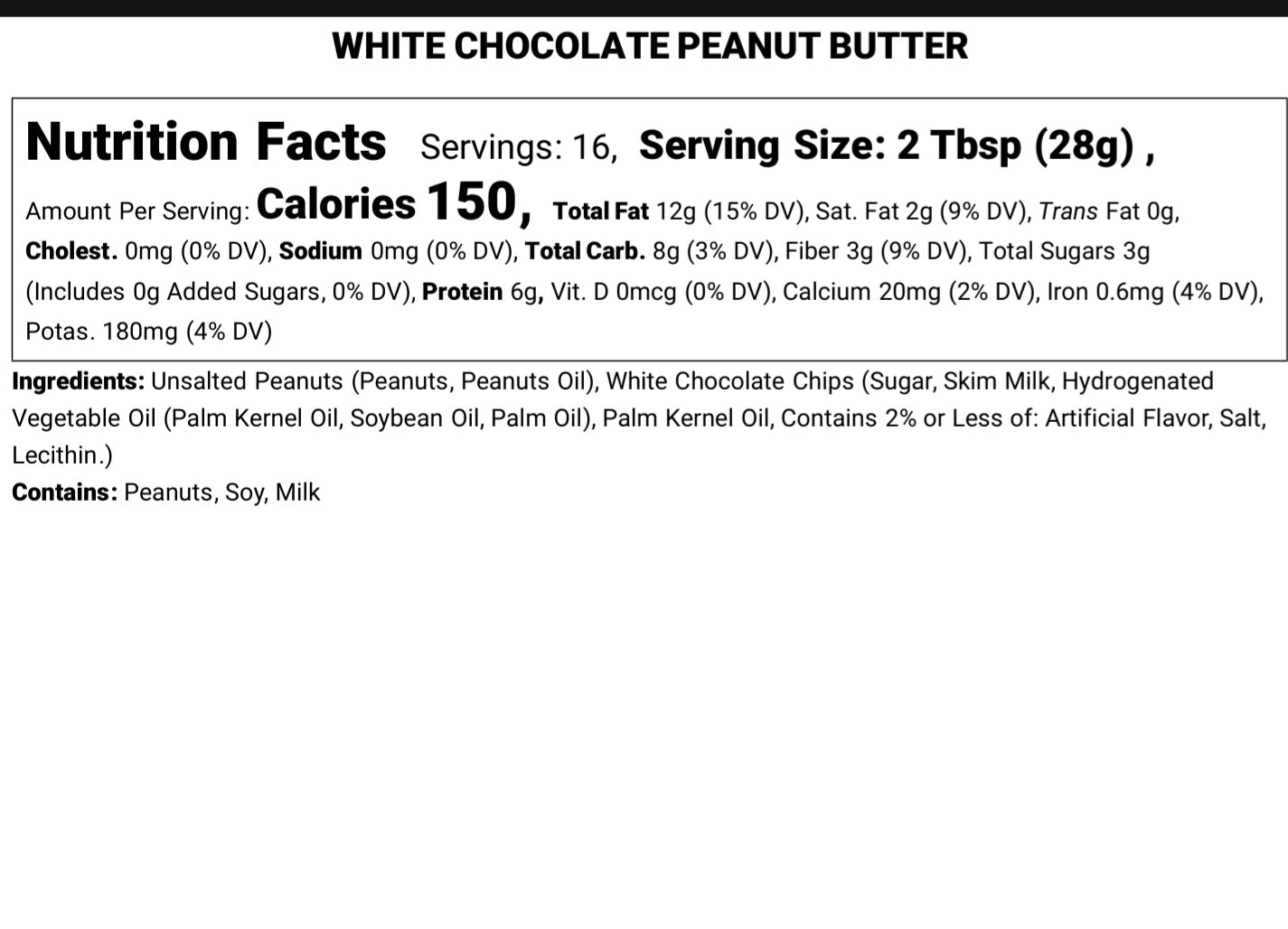 White Chocolate Peanut Butter