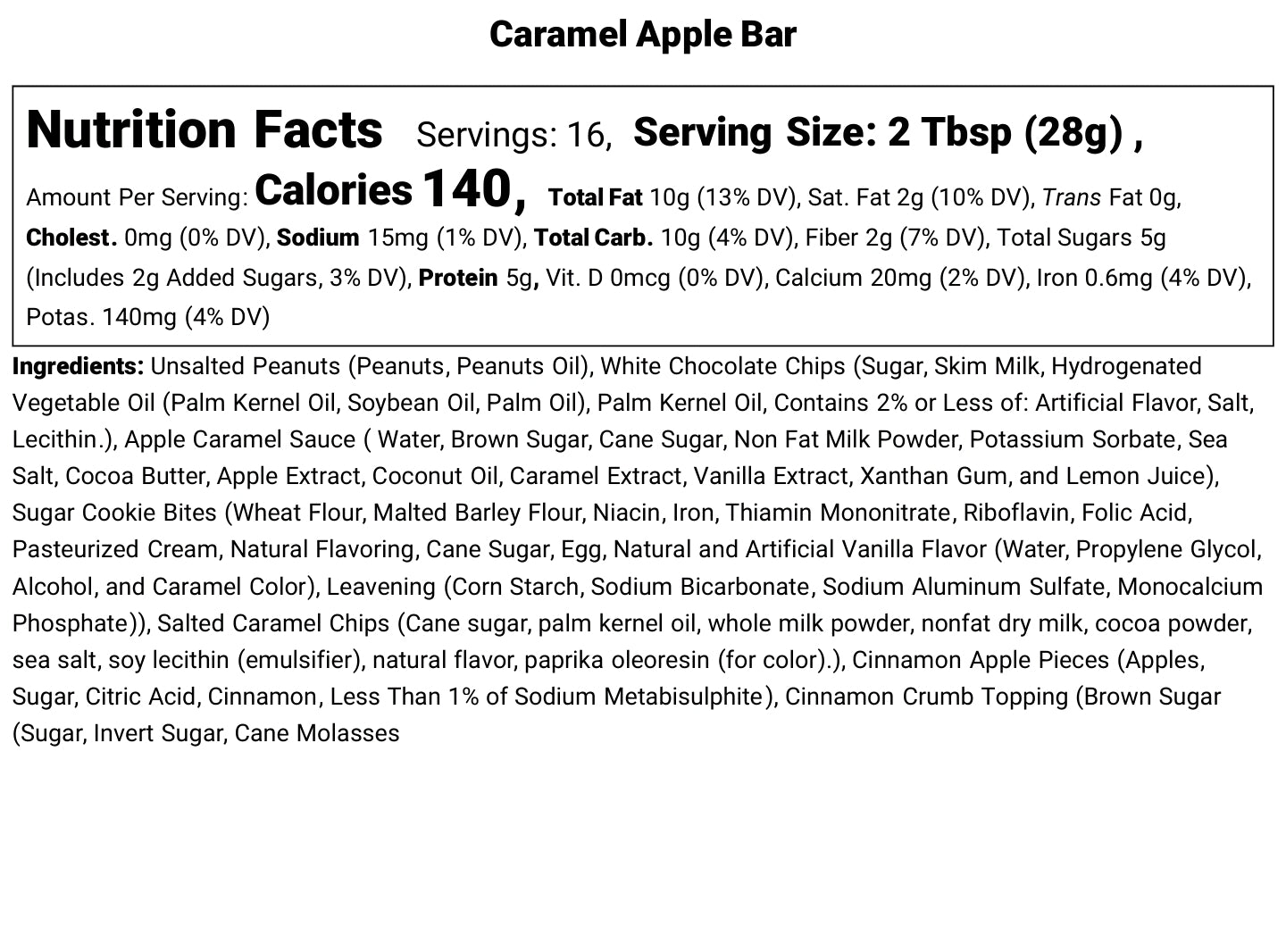 Caramel Apple Bar