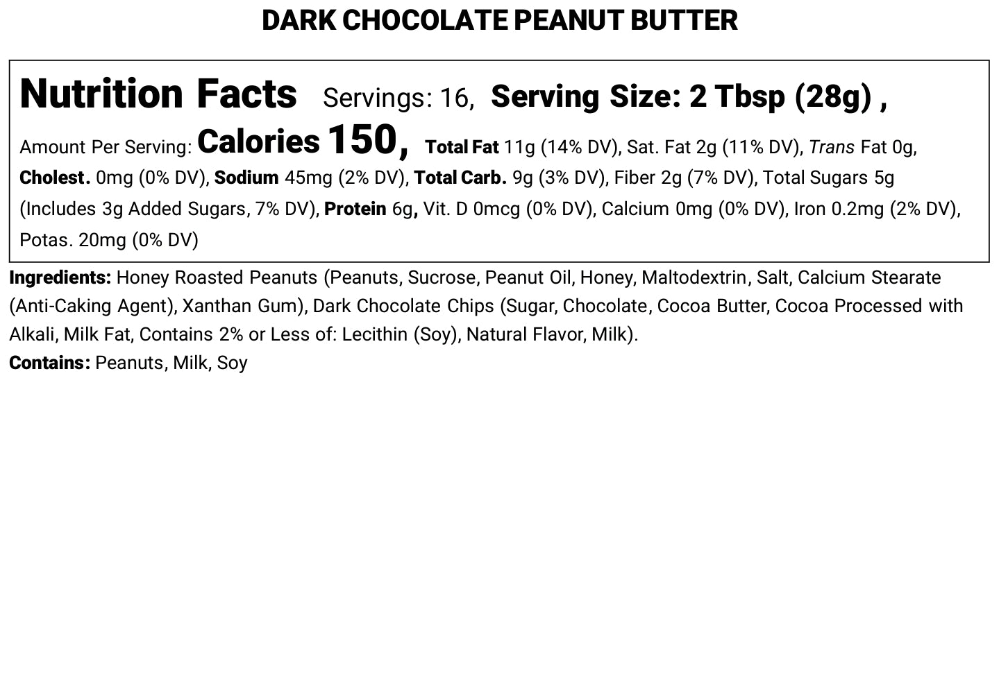 Dark Chocolate Peanut Butter