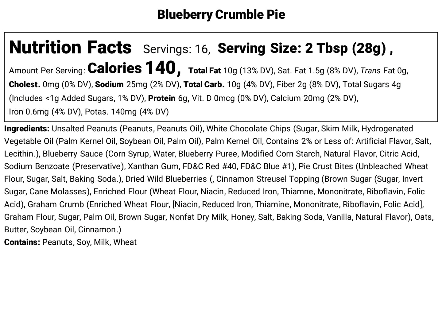 Blueberry Crumble Pie